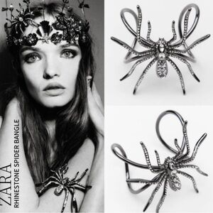 Zara rhinestone spider bangle cuff bracelet jewelry new with tags